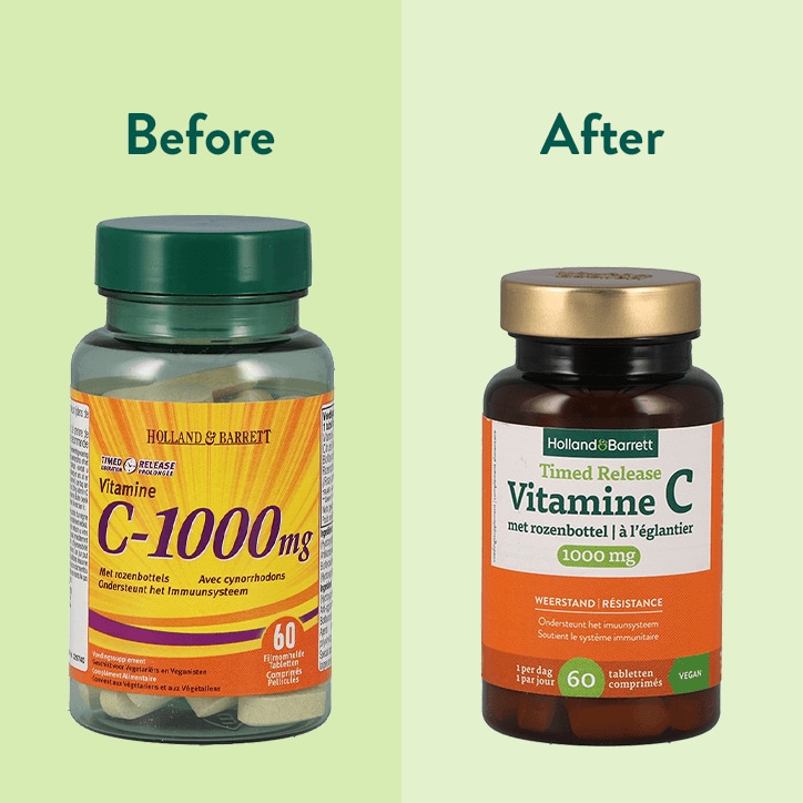 Holland & Barrett Timed Release Vitamine C 1000mg met Rozenbottel - 60 tabletten image 4
