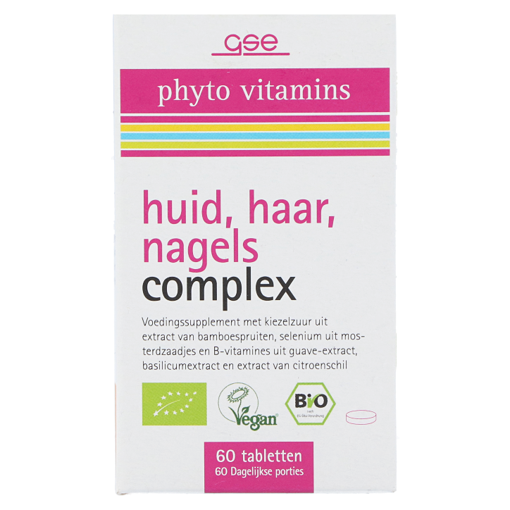 GSE phyto vitamins huid, haar, nagels complex (60 tabletten)-1