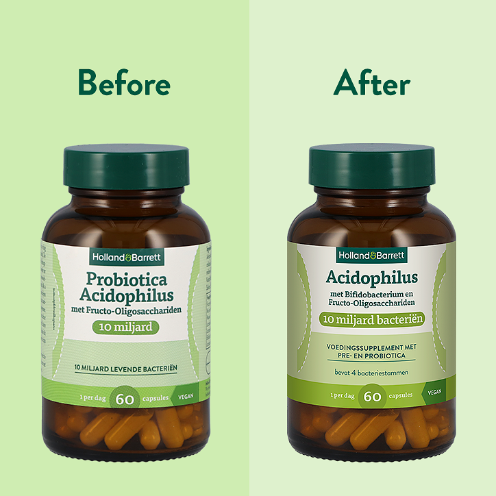 Holland & Barrett Probiotica Acidophilus met Fructo-Oligosacchariden 10mld - 60 capsules image 3