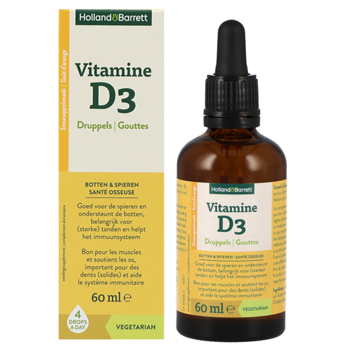 Holland & Barrett Vitamine D3 Druppels Sinaasappelsmaak - 60 ml