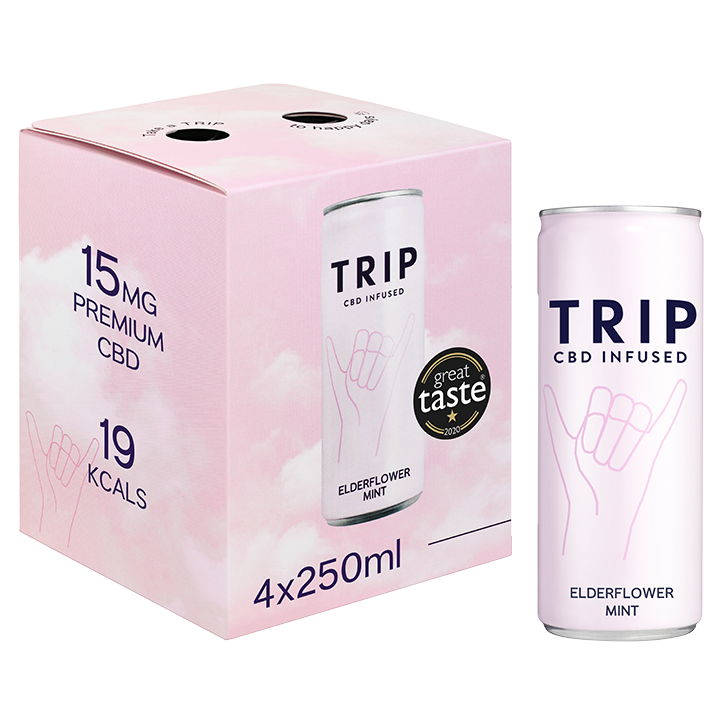 TRIP CBD Infused Multi Pack Elderflower Mint - 4 x 250ml image 1