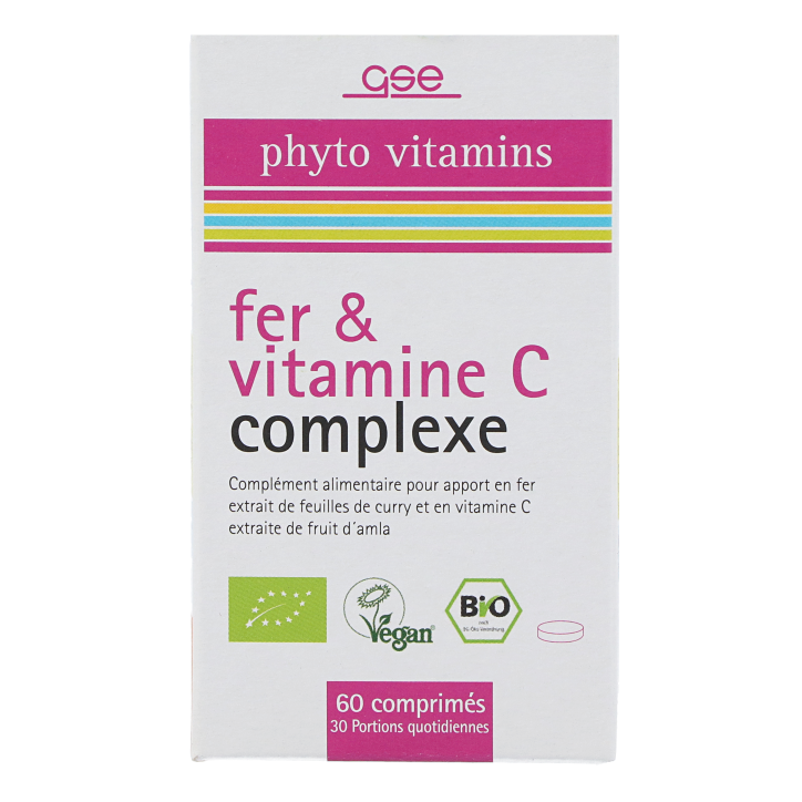 GSE Complexe Fer et Vitamine C - 60 comprimés-1