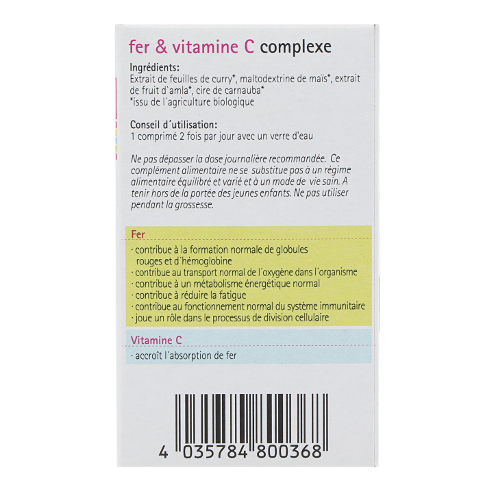 GSE Complexe Fer et Vitamine C - 60 comprimés image 3