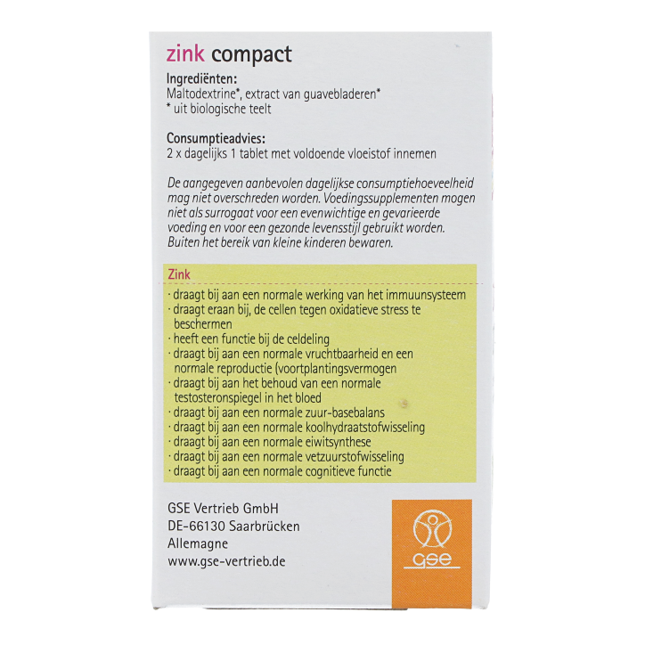 GSE Zinc Compact (60 comprimés) image 3