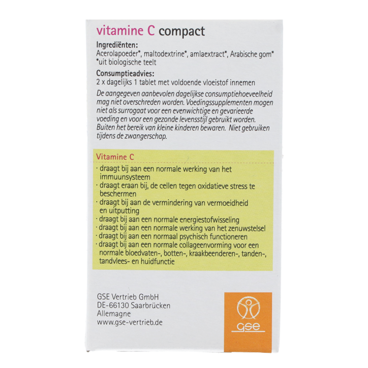 GSE Vitamine C Compact (60 comprimés) image 3