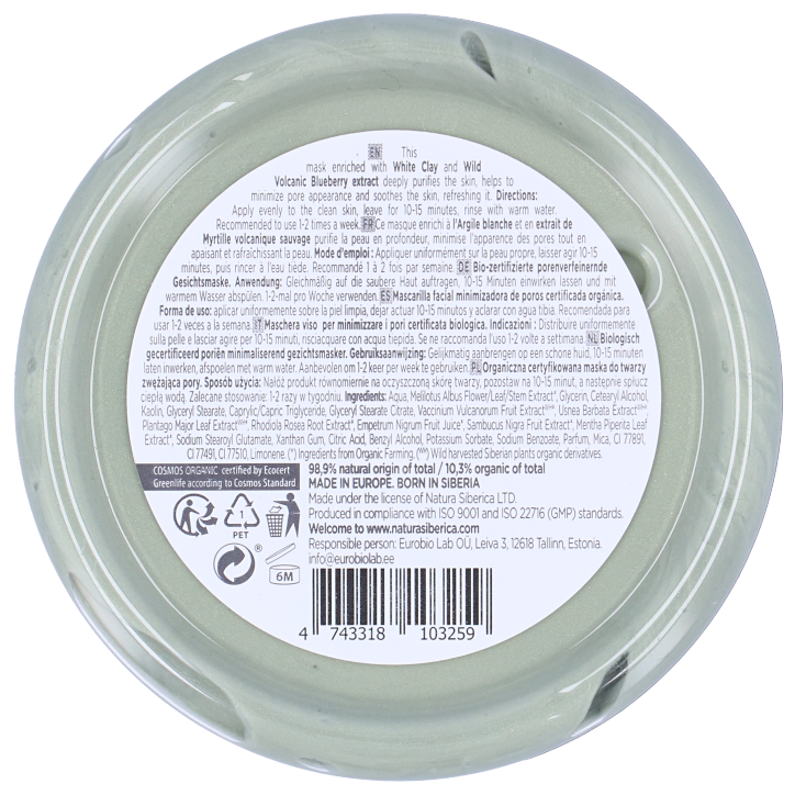 Natura Siberica Detox Organics Kamchatka Pore Minimizing Face Mask - 100ml image 2