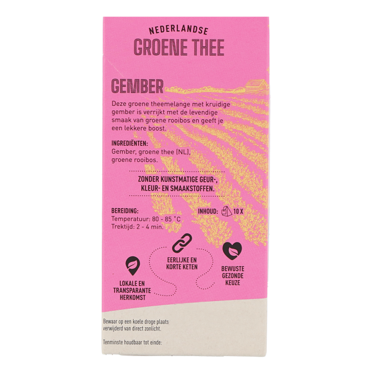 LocalTea Groene Thee Gember (10 piramidezakjes) image 3