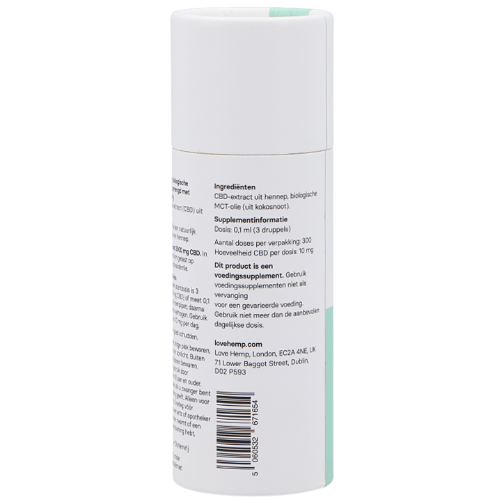 Lovehemp CBD-olie Druppels 3000mg CBD Naturel image 3