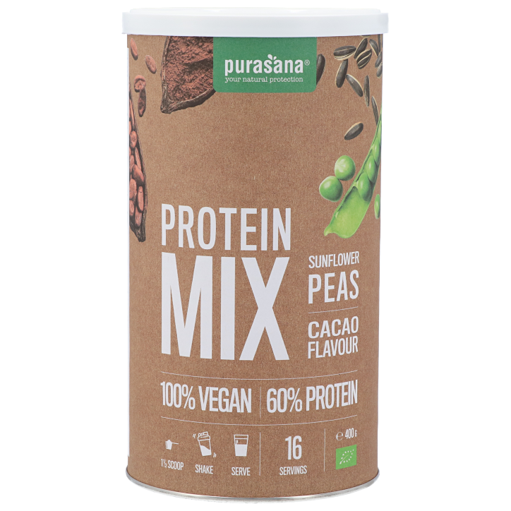 Purasana Vegan Sunflower & Peas Protein Mix Cacao - 400g image 1