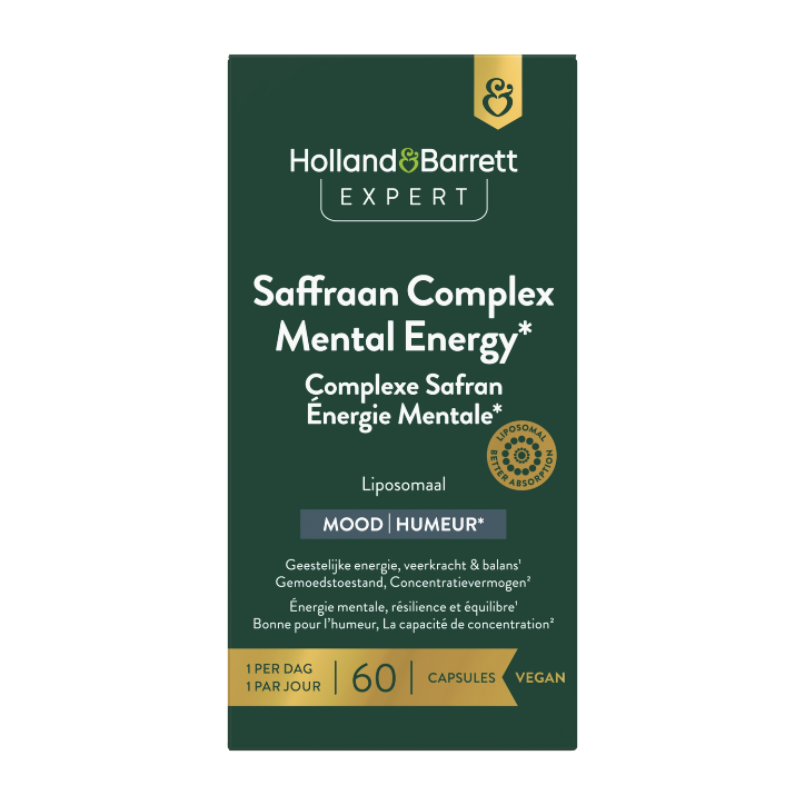 Holland & Barrett Expert Saffraan Complex Mental Energy Liposomaal - 60 capsules-1