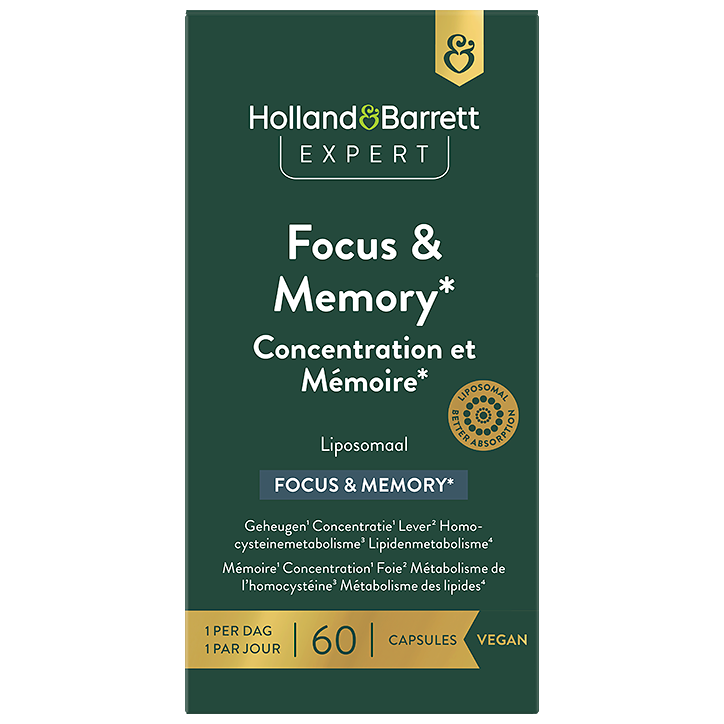 Holland & Barrett Expert Focus & Memory¹  Liposomaal - 60 capsules-1