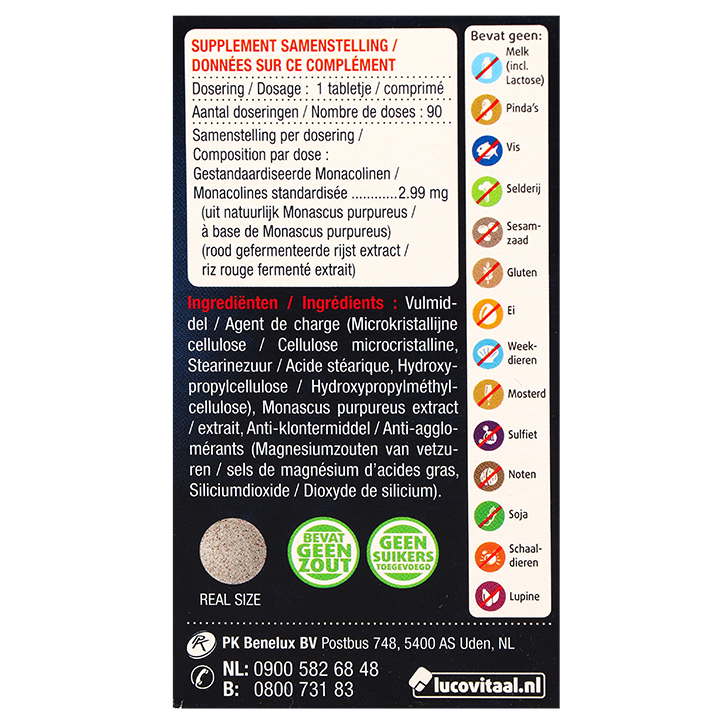 Lucovitaal Rode Gist Rijst - 90 tabletten image 3