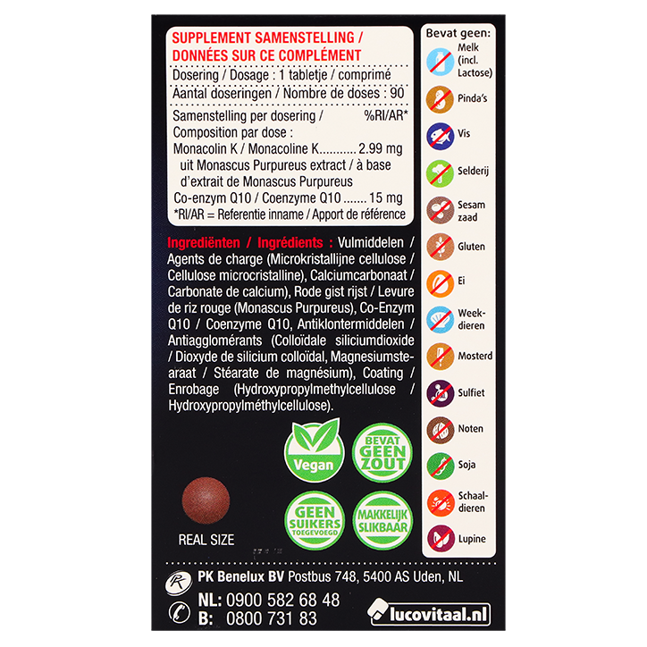 Lucovitaal Rode Gist Rijst & Co-enzym Q10 - 90 tabletten image 3