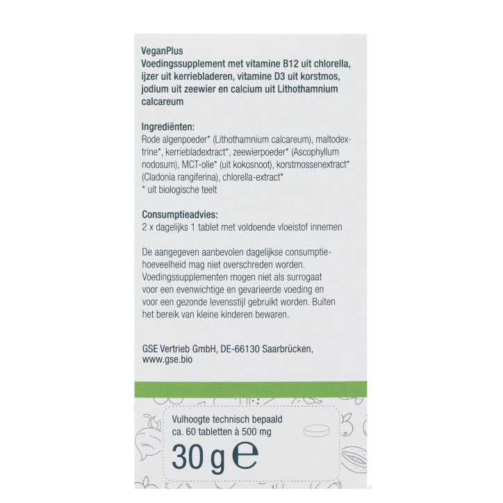 GSE VeganPlus - 60 tabletten