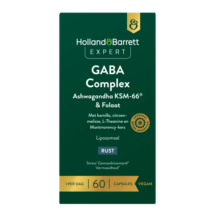 Holland & Barrett Expert GABA Complex + Ashwagandha & Folaat – 60 capsules-1