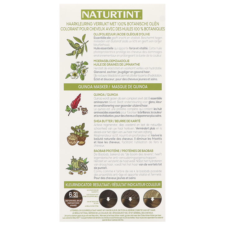 Naturtint Permanente Haarverf 6.31 Diep Amandel Bruin - 170ml image 2