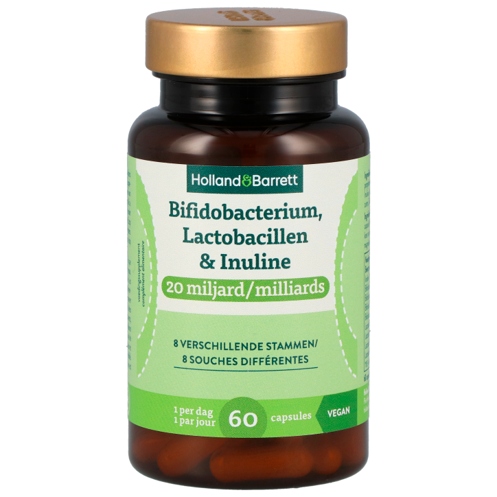 Holland & Barrett Bifidobactérium, Lactobacille et Inuline 20 mld. - 60 capsules-1