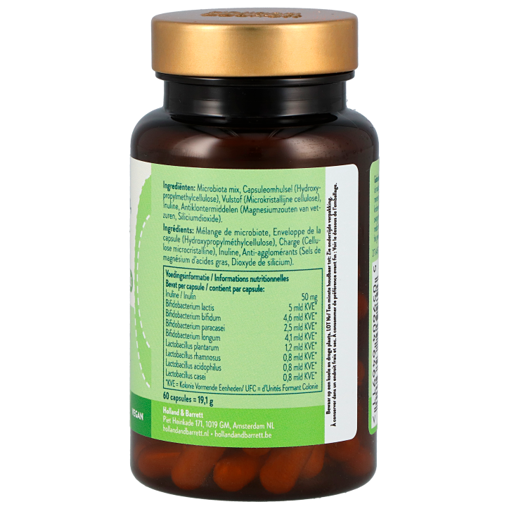 Holland & Barrett Bifidobacterium, Lactobacillen & Inuline 20 mld. - 60 capsules image 2