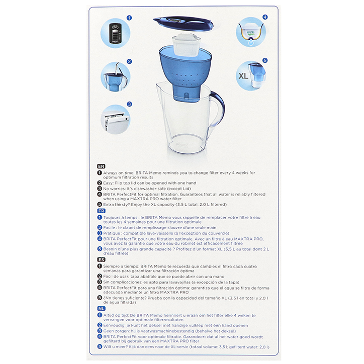 BRITA Waterfilterkan Marella Blauw XL - 3,5l image 3