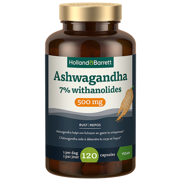 Holland & Barrett 1+1 Ashwagandha 7% withanolides 500mg - 120 capsules - 120 stuks