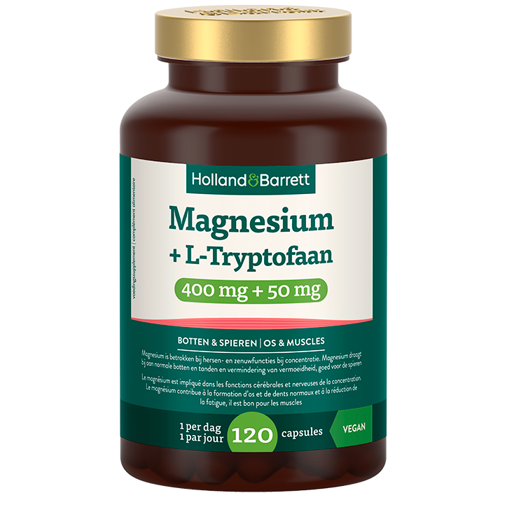 Holland & Barrett Magnesium + L-Tryptofaan 400mg + 50mg - 120 capsules-1