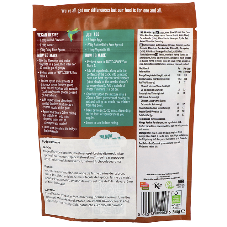 Creative Nature Mélange pour Brownies Chia & Cacao - 250g image 2