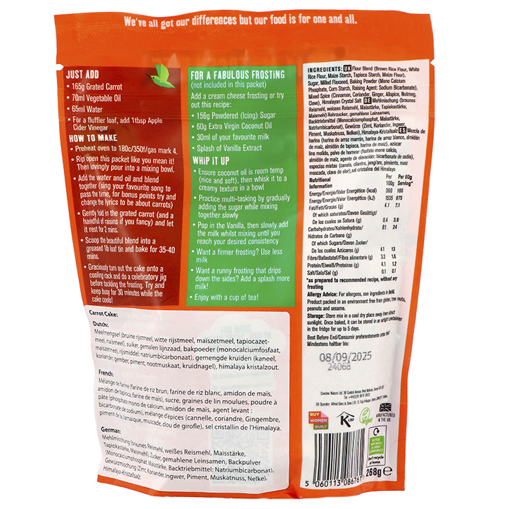 Creative Nature Carrot Cake Loaf Mix - 268g image 2