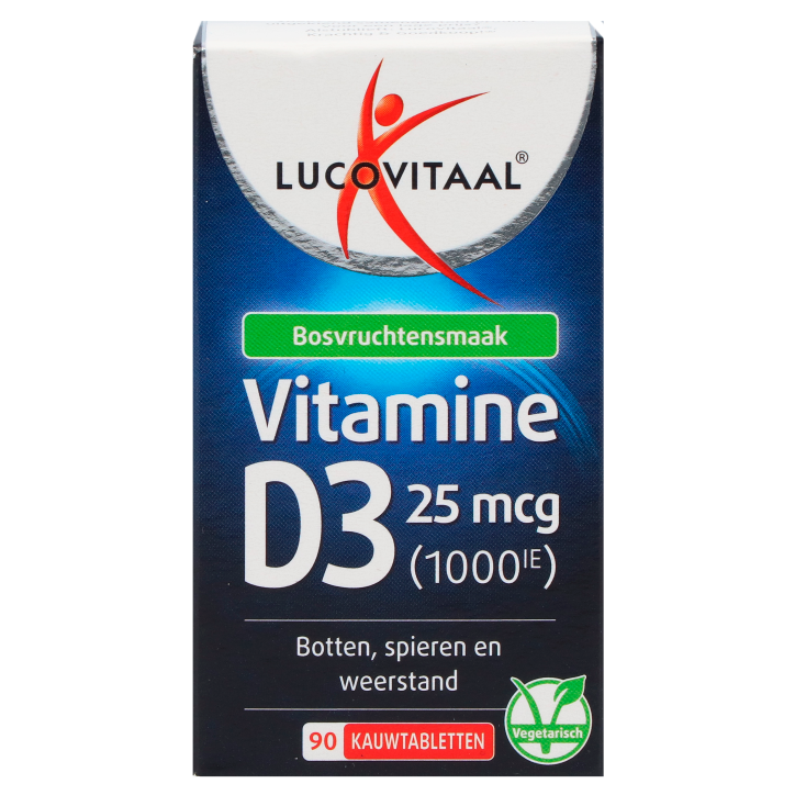 Lucovitaal Vitamine D3 25mcg Fruits des Bois - 90 comprimés à mâcher-1