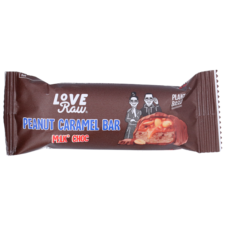LoveRaw Barre Cacahuètes-Caramel Chocolat Vegan - 40g-1