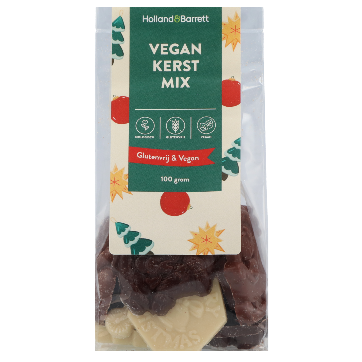 Holland & Barrett Vegan Chocolade Kerstfiguurtjes Mix Bio - 100g image 1