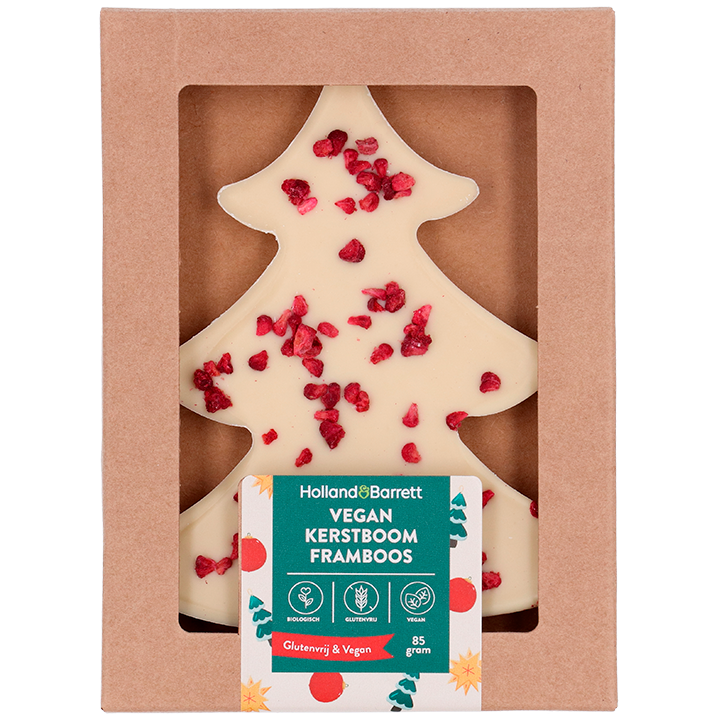 Holland & Barrett Vegan Chocolade Kerstboom Framboos Bio - 85g image 1