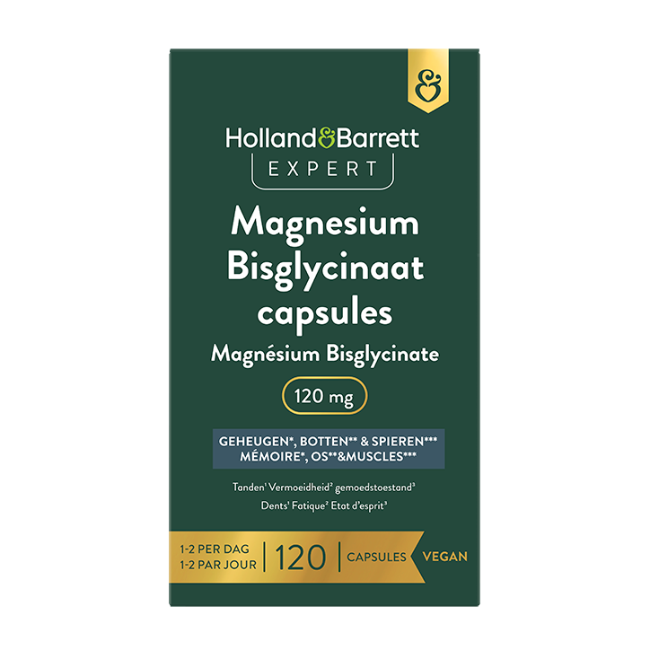 Holland & Barrett Expert Magnesium Bisglycinaat Capsules 120mg - 120 capsules-1
