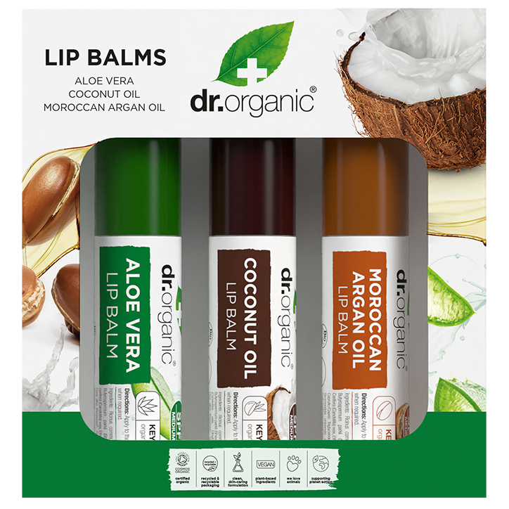 Dr. Organic Lipbalm Giftset - 3 x 6ml image 1