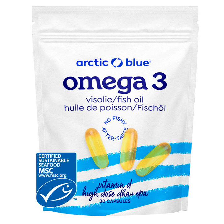 Arctic Blue Oméga 3 Huile de Poisson DHA/EPA + Vitamine D - 30 capsules-1