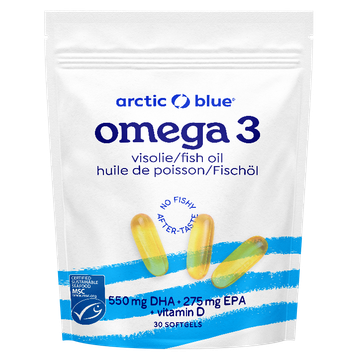 Arctic Blue Omega 3 Visolie DHA en EPA met Vitamine D - 30 capsules - 30 stuks
