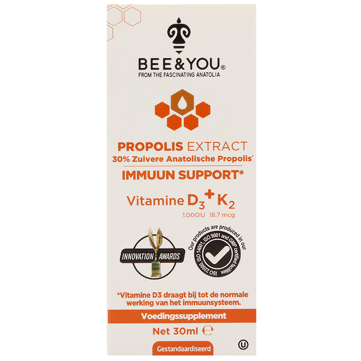 BEE&YOU Propolis Extract 30% met Vitamine D3 + K2 - 30ml-1