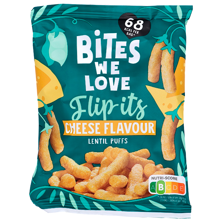 Bites We Love Flip-its Lentil Puffs Vegan Cheese - 18g-1