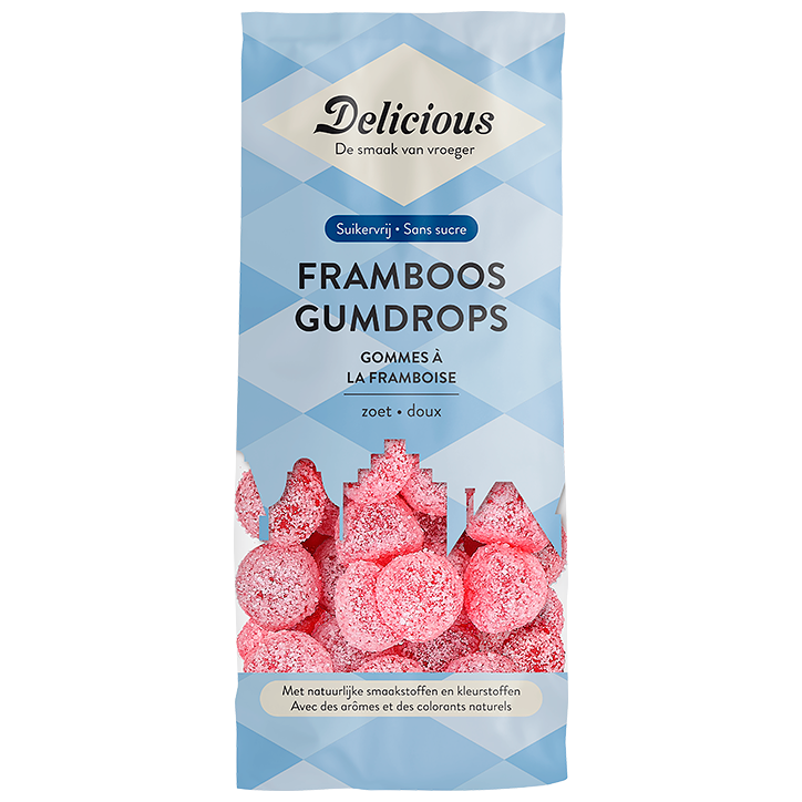 Delicious Framboos Gumdrops Suikervrij - 130g image 1