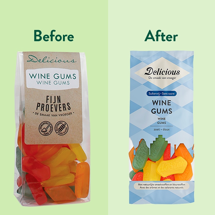 Delicious Suikervrije Wine Gums - 130g image 3