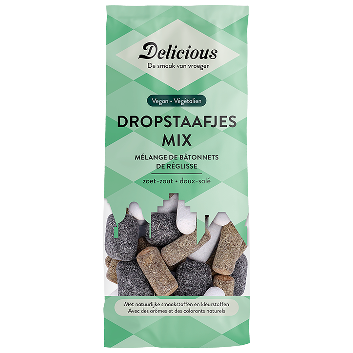 Delicious Vegan Dropstaafjes Mix - 150g image 1