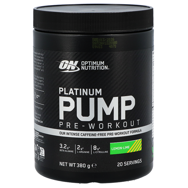 Optimum Nutrition Platinum Pump Pré-Entraînement Citron Vert - 380g image 1