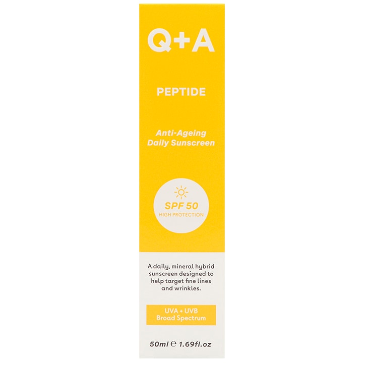 Q+A Peptide Anti-Ageing Facial Sunscreen SPF50 - 50ml-1