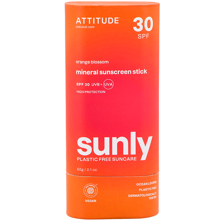 Attitude Sunly Bâton Solaire Minéral SPF30 Orange Blossom - 60g-1