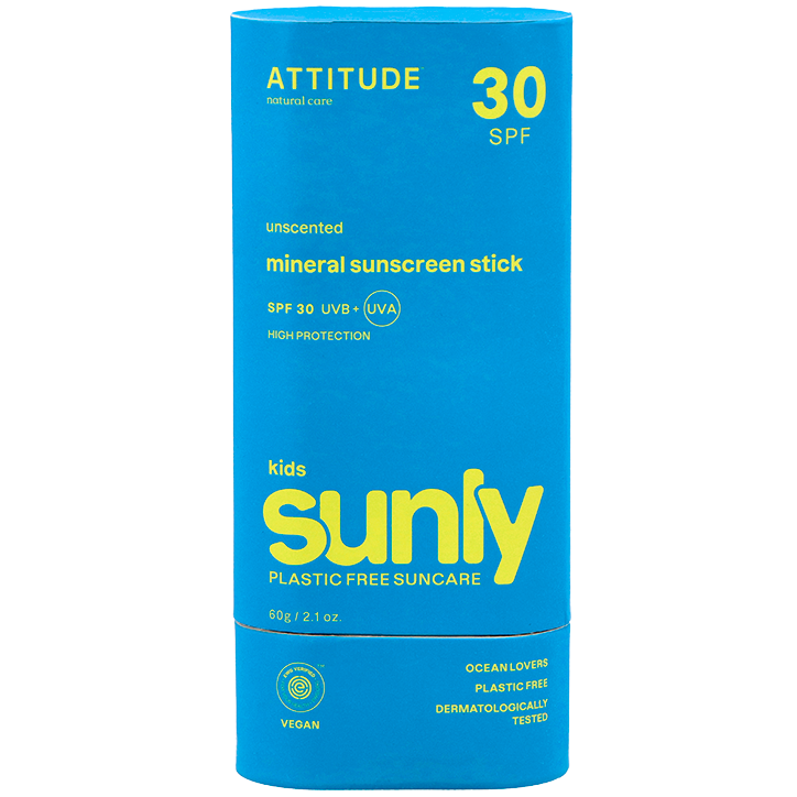 Attitude Sunly Kids Sunscreen Stick Unscented 30 SPF - 60g-1