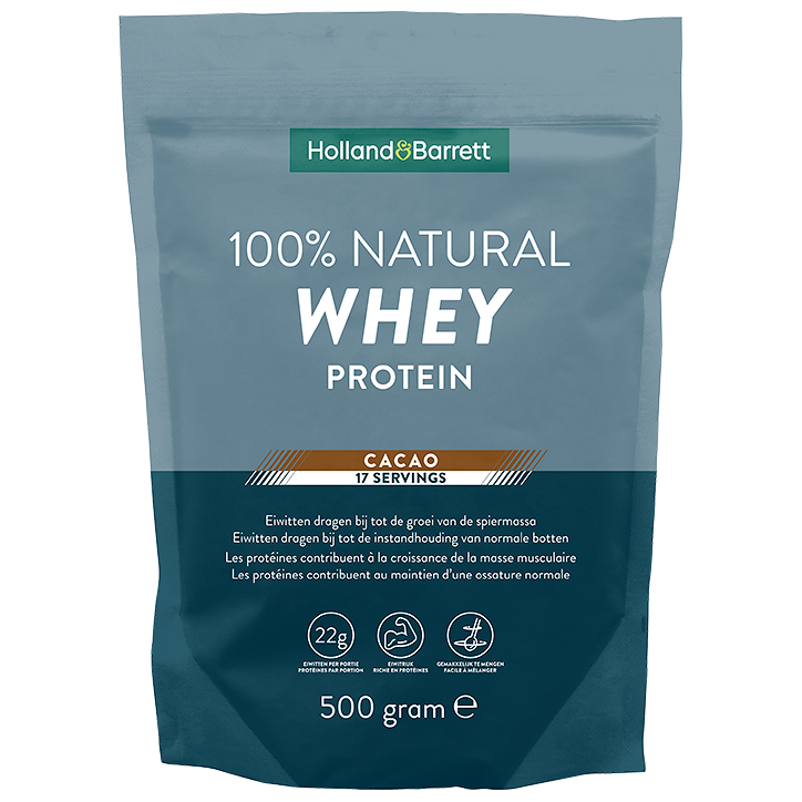 Holland & Barrett 100% Natural Whey Protein Cacao - 500g image 1