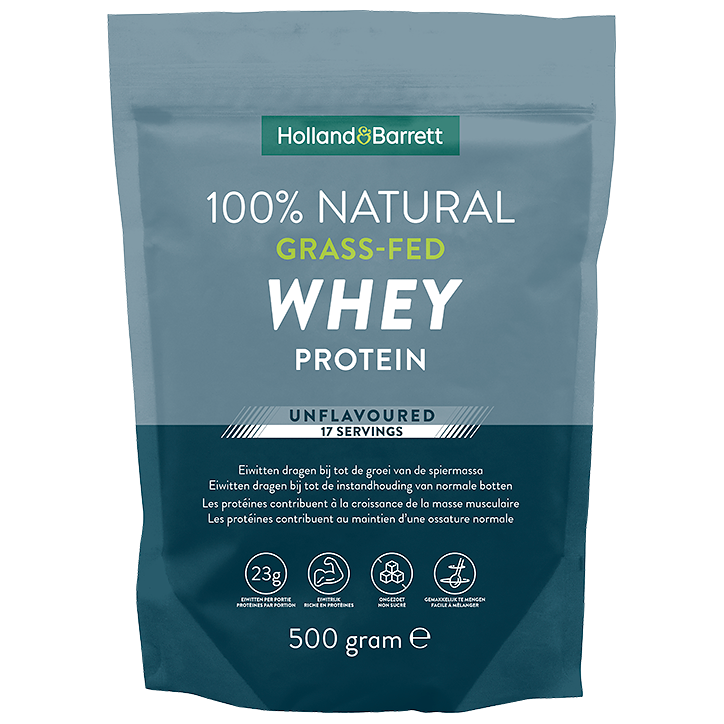 Holland & Barrett 100% Natural Grass-Fed Whey Protein Unflavoured - 500g image 1