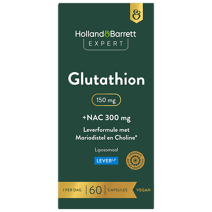 Holland & Barrett Expert Glutathion 150mg + NAC 300mg Liposomaal - 60 capsules image 1