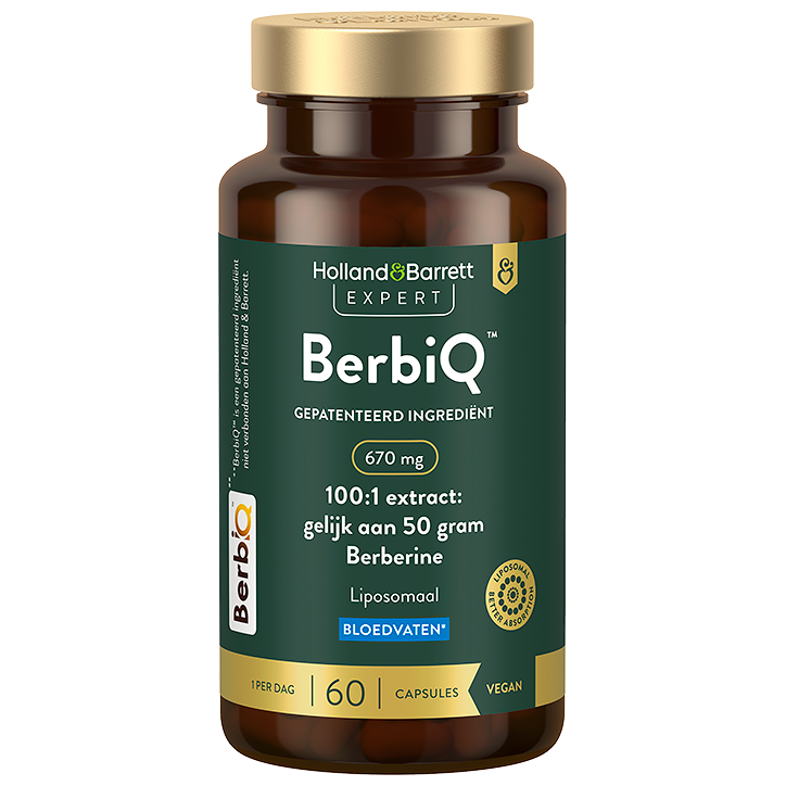 Holland & Barrett BerbiQ 670mg 100:1 Extract: Gelijk Aan 50 Gram Berberine Liposomaal - 60 capsules image 2