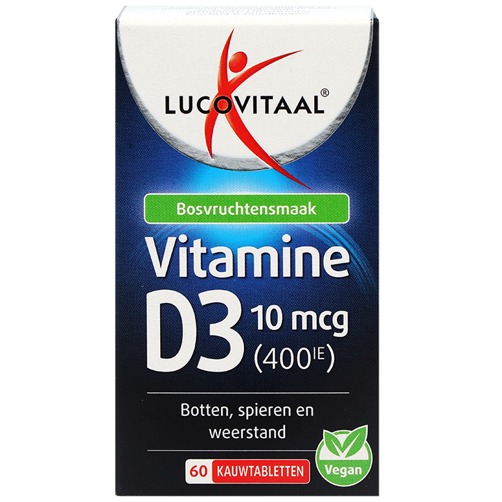 Lucovitaal Vegan Vitamine D3 10mcg – 60 kauwtabletten image 1