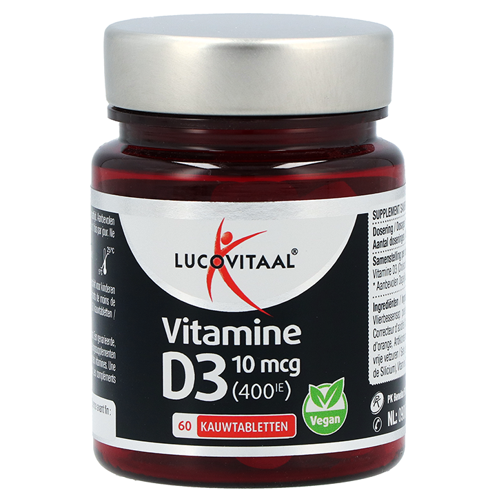 Lucovitaal Vegan Vitamine D3 10mcg – 60 kauwtabletten image 2